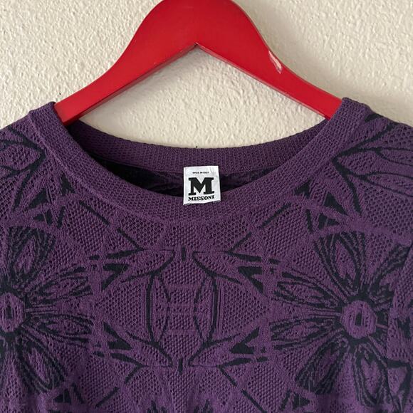 Missoni Whimsigoth black & purple Stretch dress floral pattern - Picture 5 of 8